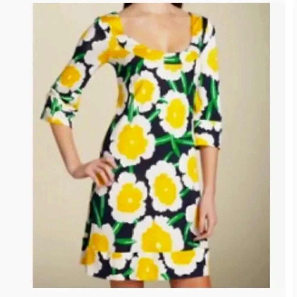 Diane Von Furstenberg DVF Poppy Silk Jersey Floral Dress